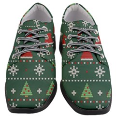 Beautiful-knitted-christmas-pattern -- Women Heeled Oxford Shoes by Grandong