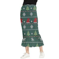 Beautiful-knitted-christmas-pattern -- Maxi Fishtail Chiffon Skirt by Grandong