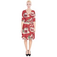 Christmas-new-year-seamless-pattern Wrap Up Cocktail Dress by Grandong