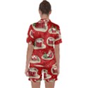 Christmas-new-year-seamless-pattern Satin Short Sleeve Pajamas Set View2