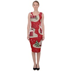 Christmas-new-year-seamless-pattern Sleeveless Pencil Dress by Grandong