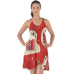 Christmas-new-year-seamless-pattern Show Some Back Chiffon Dress by Grandong