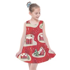 Christmas-new-year-seamless-pattern Kids  Summer Dress by Grandong