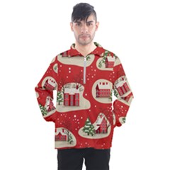 Christmas-new-year-seamless-pattern Men s Half Zip Pullover by Grandong