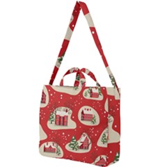 Christmas-new-year-seamless-pattern Square Shoulder Tote Bag by Grandong