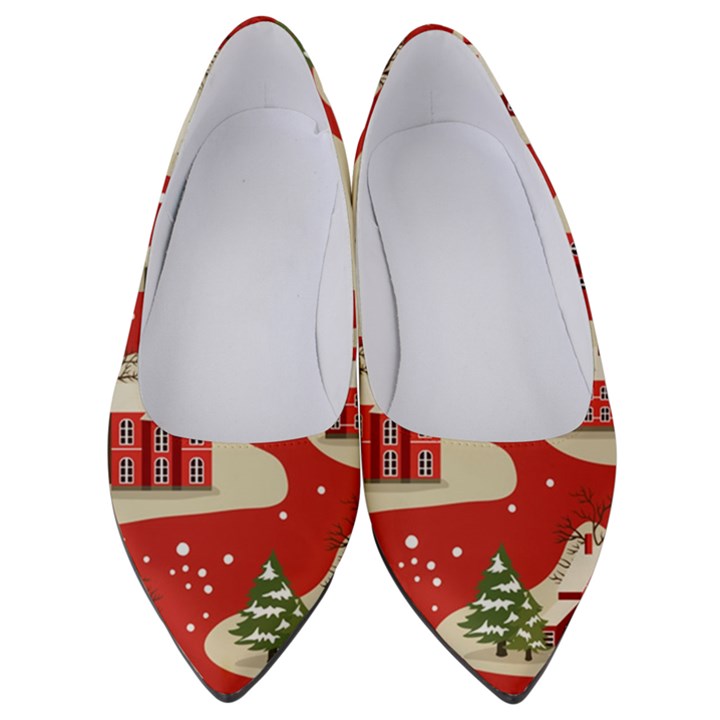 Christmas-new-year-seamless-pattern Women s Low Heels