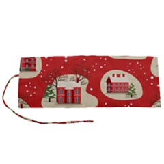 Christmas-new-year-seamless-pattern Roll Up Canvas Pencil Holder (s) by Grandong