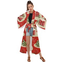 Christmas-new-year-seamless-pattern Maxi Kimono by Grandong