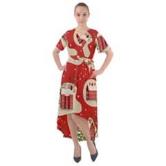 Christmas-new-year-seamless-pattern Front Wrap High Low Dress by Grandong