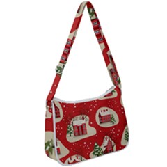 Christmas-new-year-seamless-pattern Zip Up Shoulder Bag by Grandong