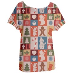 Cute Christmas Seamless Pattern Vector  - Women s Oversized T-shirt by Grandong