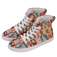 Cute Christmas Seamless Pattern Vector  - Men s Hi-top Skate Sneakers by Grandong