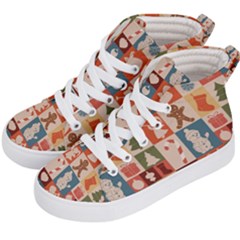 Cute Christmas Seamless Pattern Vector  - Kids  Hi-top Skate Sneakers by Grandong