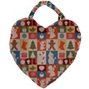 Cute Christmas Seamless Pattern Vector  - Giant Heart Shaped Tote View2