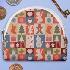 Cute Christmas Seamless Pattern Vector  - Horseshoe Style Canvas Pouch by Grandong