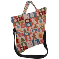 Cute Christmas Seamless Pattern Vector  - Fold Over Handle Tote Bag by Grandong