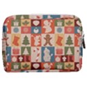 Cute Christmas Seamless Pattern Vector  - Make Up Pouch (Medium) View2