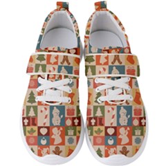 Cute Christmas Seamless Pattern Vector  - Men s Velcro Strap Shoes by Grandong