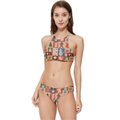 Cute Christmas Seamless Pattern Vector  - Banded Triangle Bikini Set by Grandong