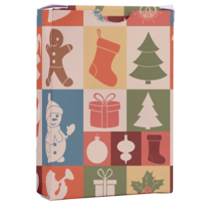 Cute Christmas Seamless Pattern Vector  - Playing Cards Single Design (Rectangle) with Custom Box