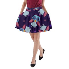 Owl-pattern-background A-line Pocket Skirt by Grandong