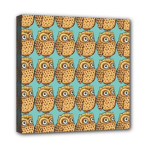 Owl-stars-pattern-background Mini Canvas 8  X 8  (stretched) by Grandong