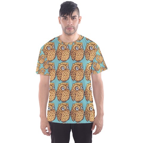 Seamless Cute Colourfull Owl Kids Pattern Men s Sport Mesh T-shirt by Grandong