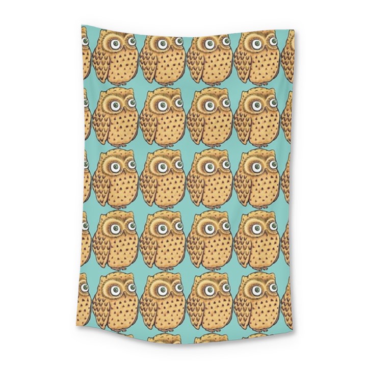 Owl-stars-pattern-background Small Tapestry