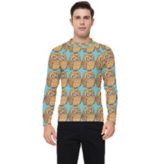 Seamless Cute Colourfull Owl Kids Pattern Men s Long Sleeve Rash Guard by Grandong