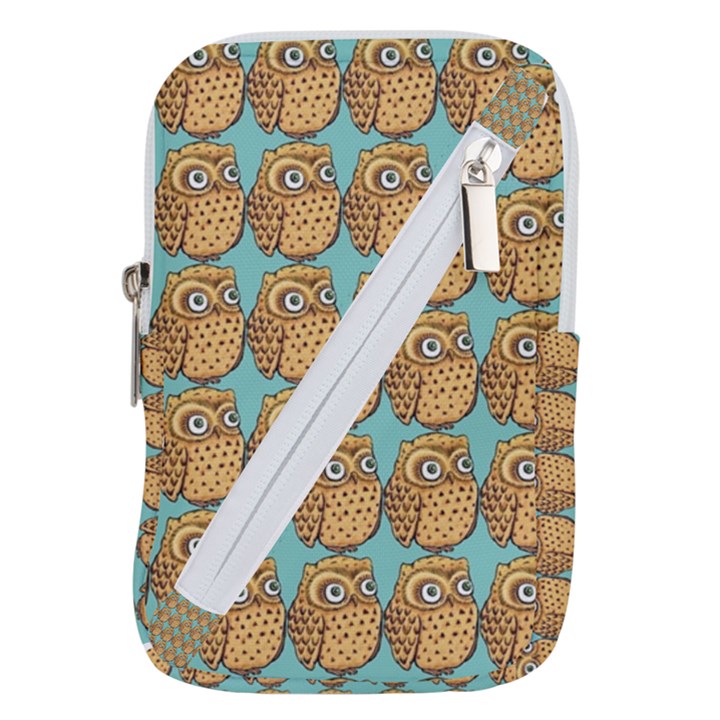 Owl-stars-pattern-background Belt Pouch Bag (Large)