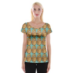 Owl Bird Cartoon Cap Sleeve Top by Grandong