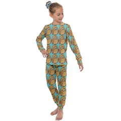 Seamless Cute Colourfull Owl Kids Pattern Kids  Long Sleeve Set  by Grandong