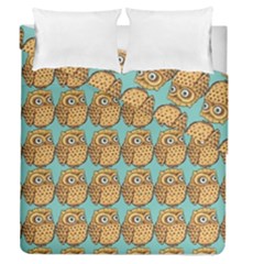 Owl Bird Cartoon Duvet Cover Double Side (queen Size) by Grandong