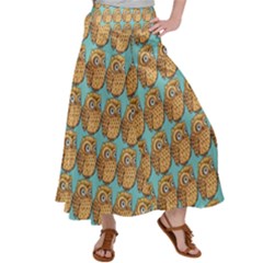 Owl Bird Cartoon Women s Satin Palazzo Pants