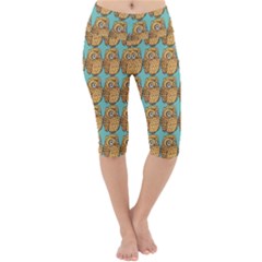 Seamless Cute Colourfull Owl Kids Pattern Lightweight Velour Cropped Yoga Leggings by Grandong