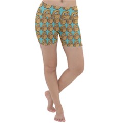 Seamless Cute Colourfull Owl Kids Pattern Lightweight Velour Yoga Shorts by Grandong