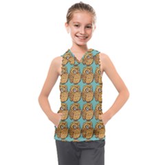 Owl-stars-pattern-background Kids  Sleeveless Hoodie by Grandong