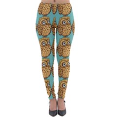 Owl-pattern-background Lightweight Velour Leggings by Grandong