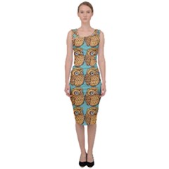 Owl Bird Cartoon Sleeveless Pencil Dress by Grandong