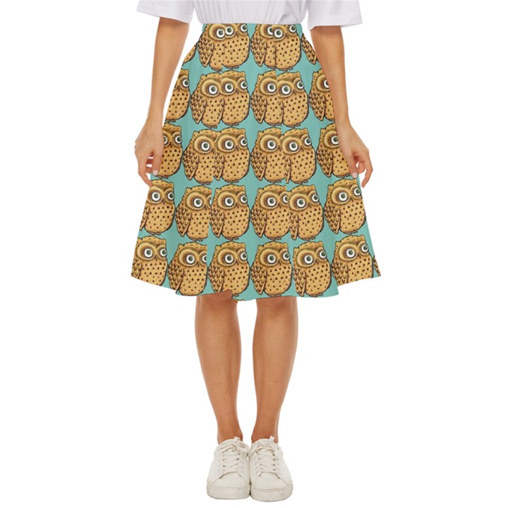 Owl-stars-pattern-background Classic Short Skirt