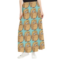 Owl Bird Cartoon Maxi Chiffon Skirt by Grandong