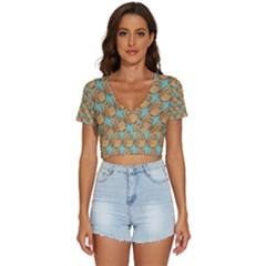 Owl-stars-pattern-background V-neck Crop Top by Grandong