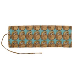 Owl-pattern-background Roll Up Canvas Pencil Holder (m) by Grandong