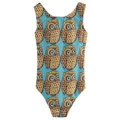 Owl Bird Kids  Cut-out Back One Piece Swimsuit by Grandong