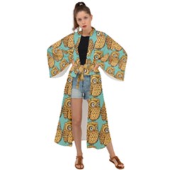 Owl Bird Maxi Kimono by Grandong