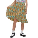 Owl Bird Cartoon Kids  Ruffle Flared Wrap Midi Skirt View1