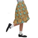 Owl Bird Cartoon Kids  Ruffle Flared Wrap Midi Skirt View3