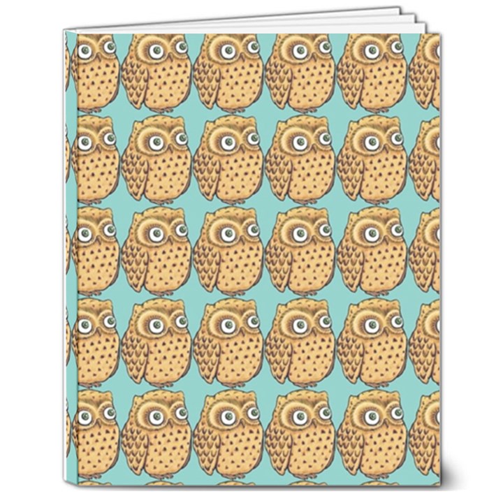 Owl Bird Cartoon 8  x 10  Softcover Notebook