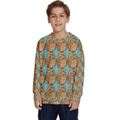 Owl Bird Kids  Crewneck Sweatshirt by Grandong