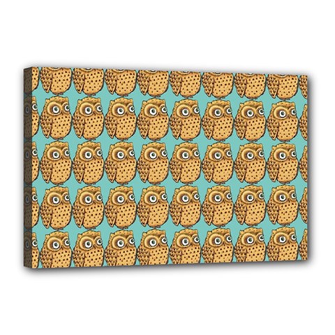 Owl Bird Pattern Canvas 18  X 12  (stretched) by Grandong